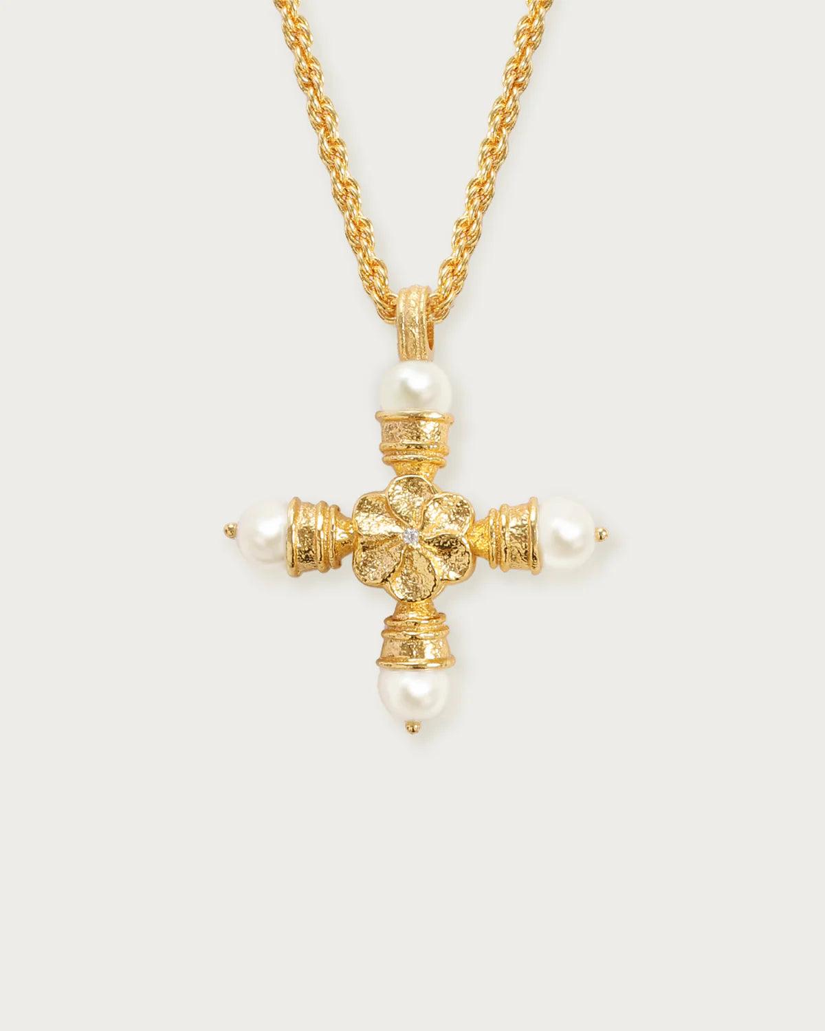 Florence Pearl Cross Necklace