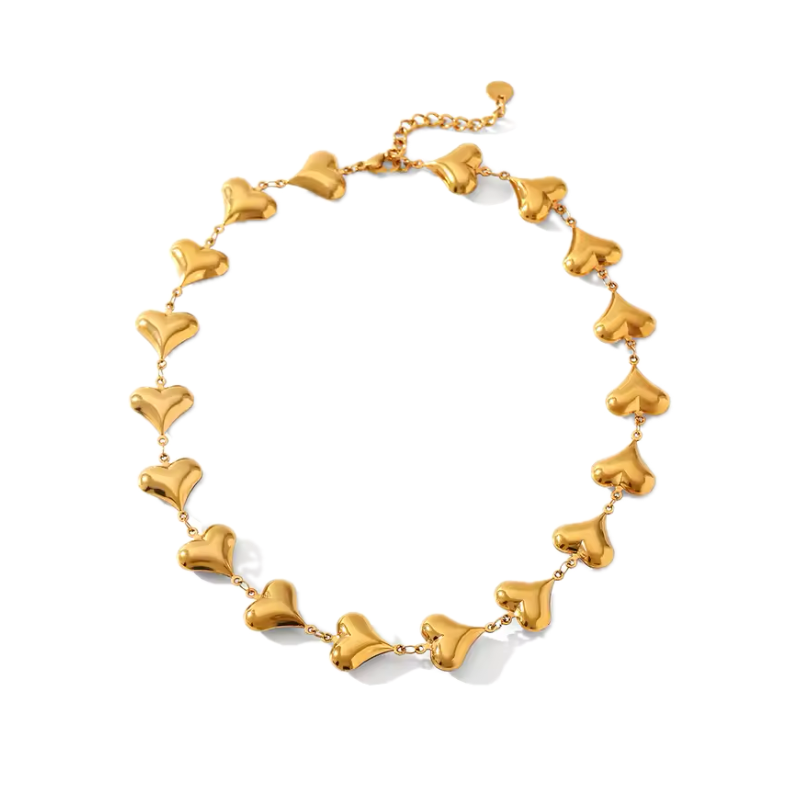 Heart Drops Gold Necklace