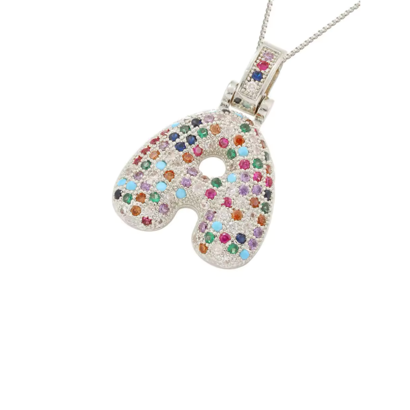 Colorful Initial Bubble Necklace