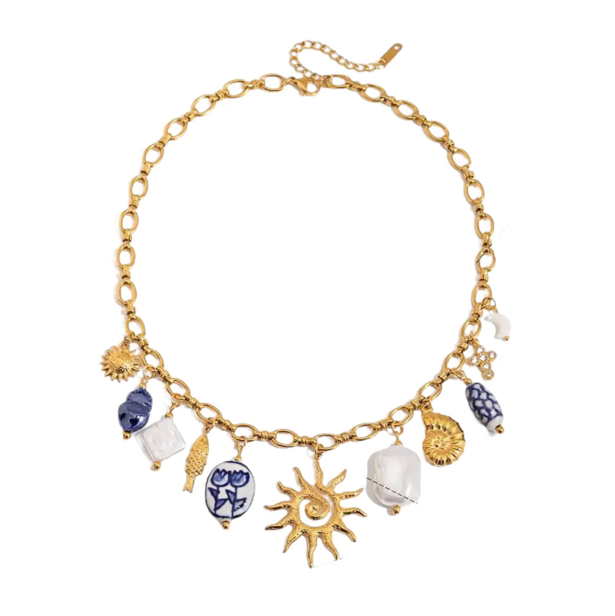Sunny Blue Charms Necklace