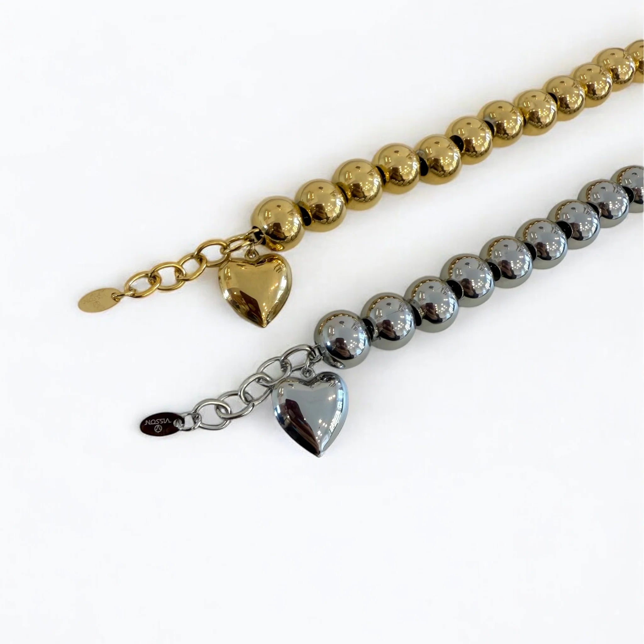 11mm ball rattle bracelet + little heart