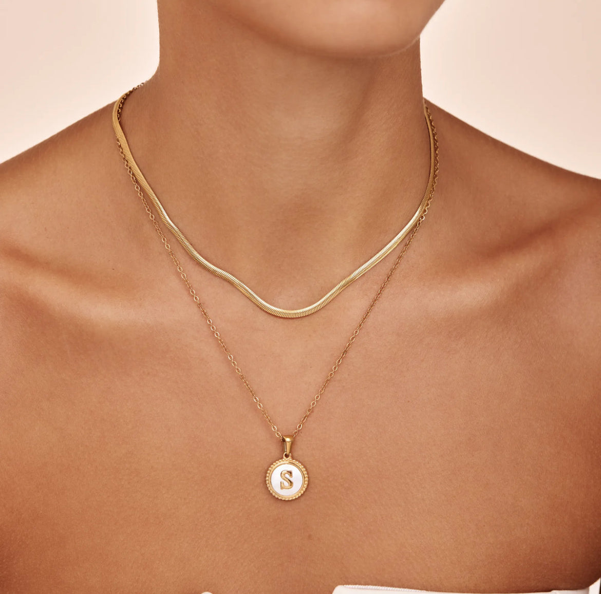 Initial Stamp Necklace