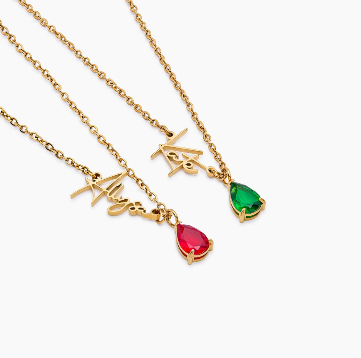Signature Name And Birthstone Necklace