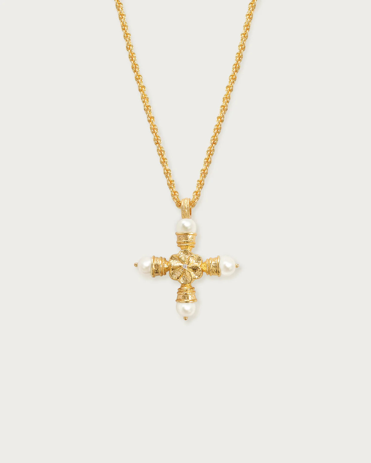 Florence Pearl Cross Necklace