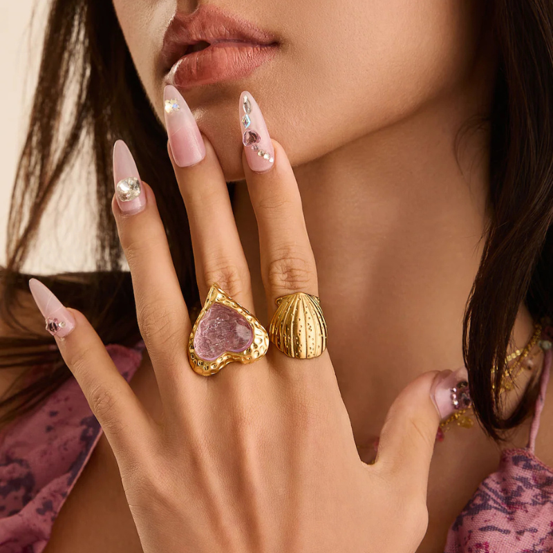 Adam Love In All Shape Pink Ring