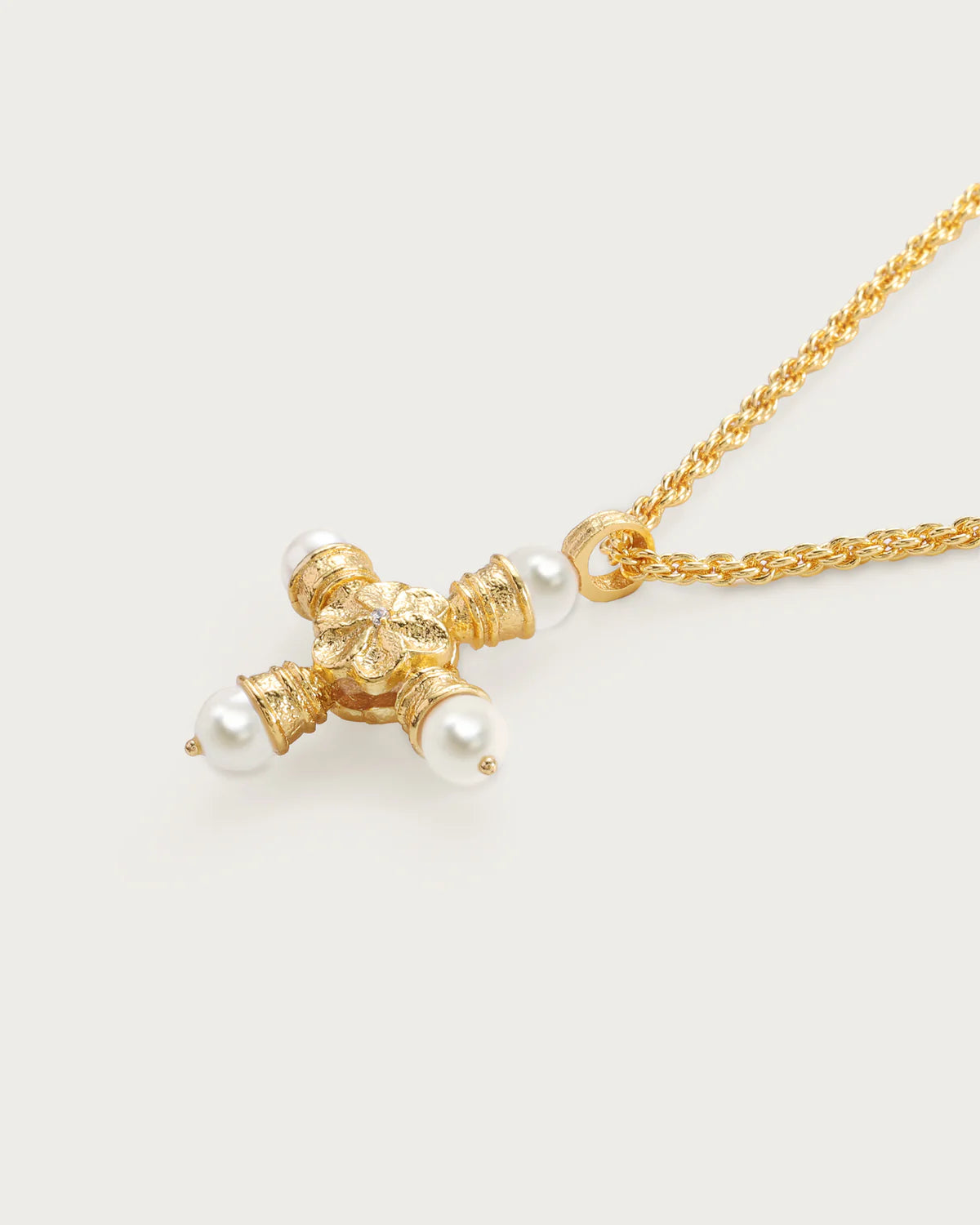 Florence Pearl Cross Necklace