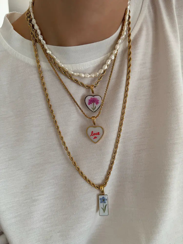 Bundle Semia Necklace + Heart Sea Garden pendant
