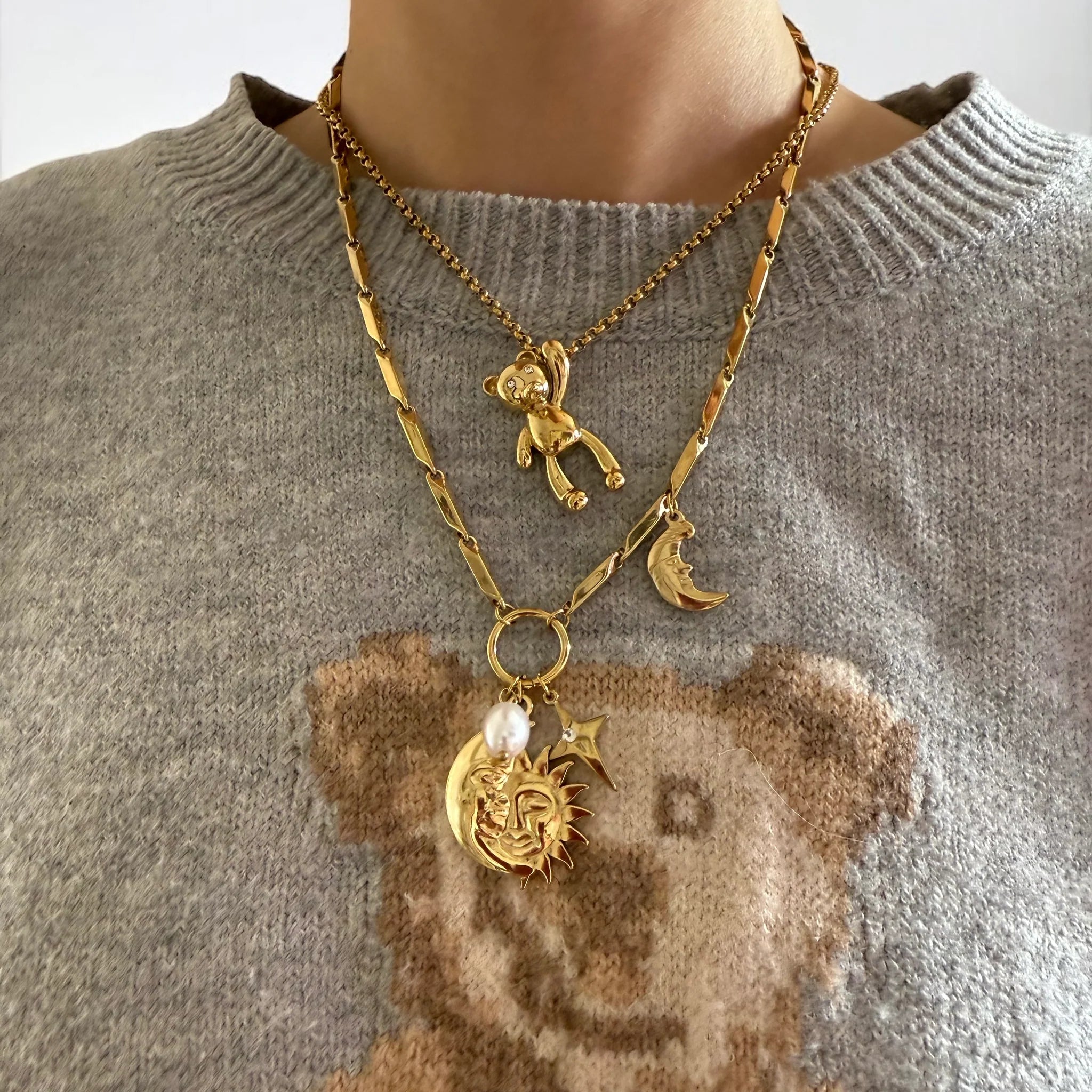 Hanging Teddy Necklace