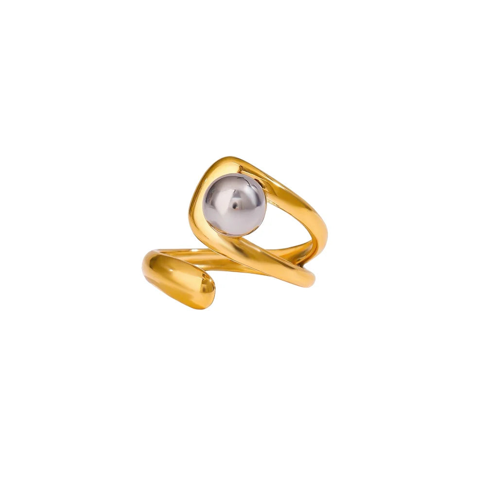 Bicolor Sphere Ring