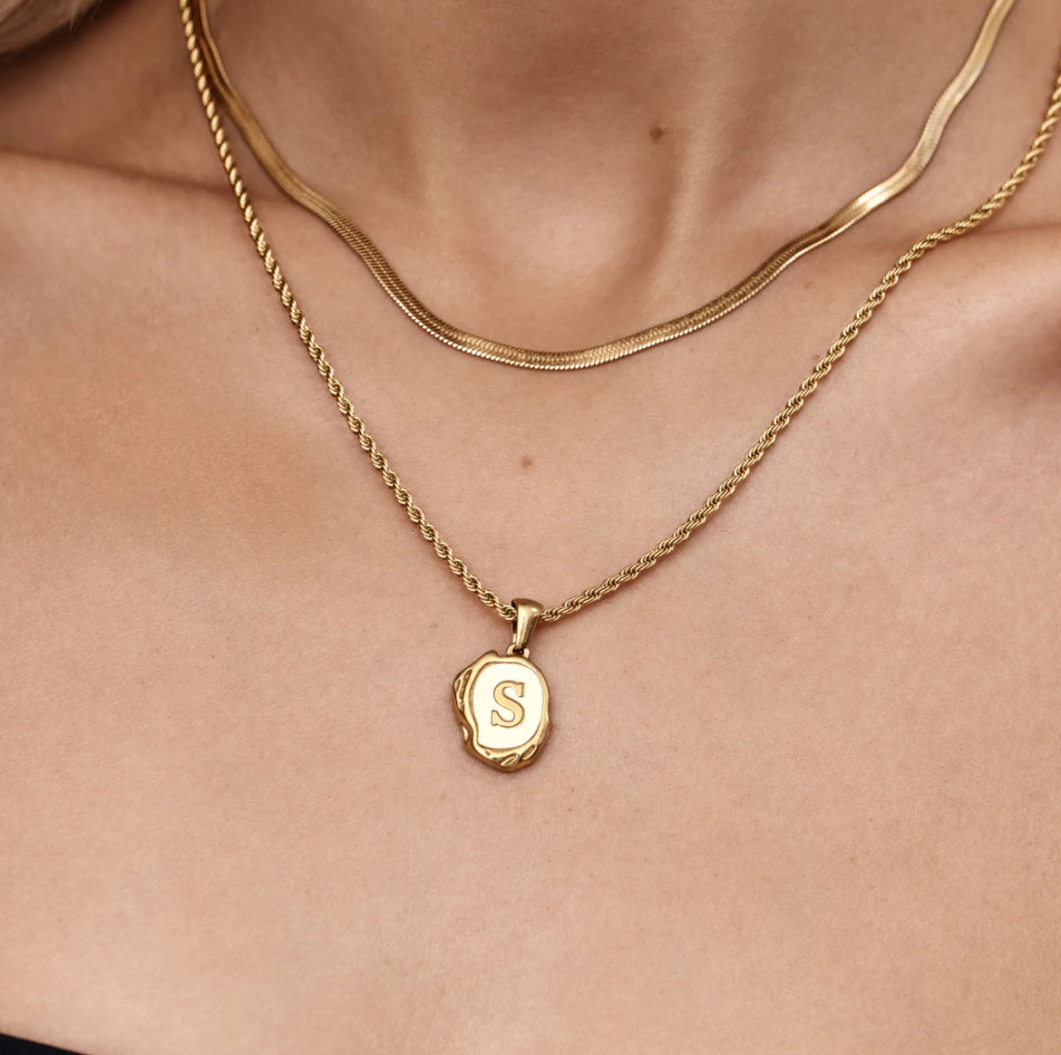 Pearl Inital Pendant Necklace