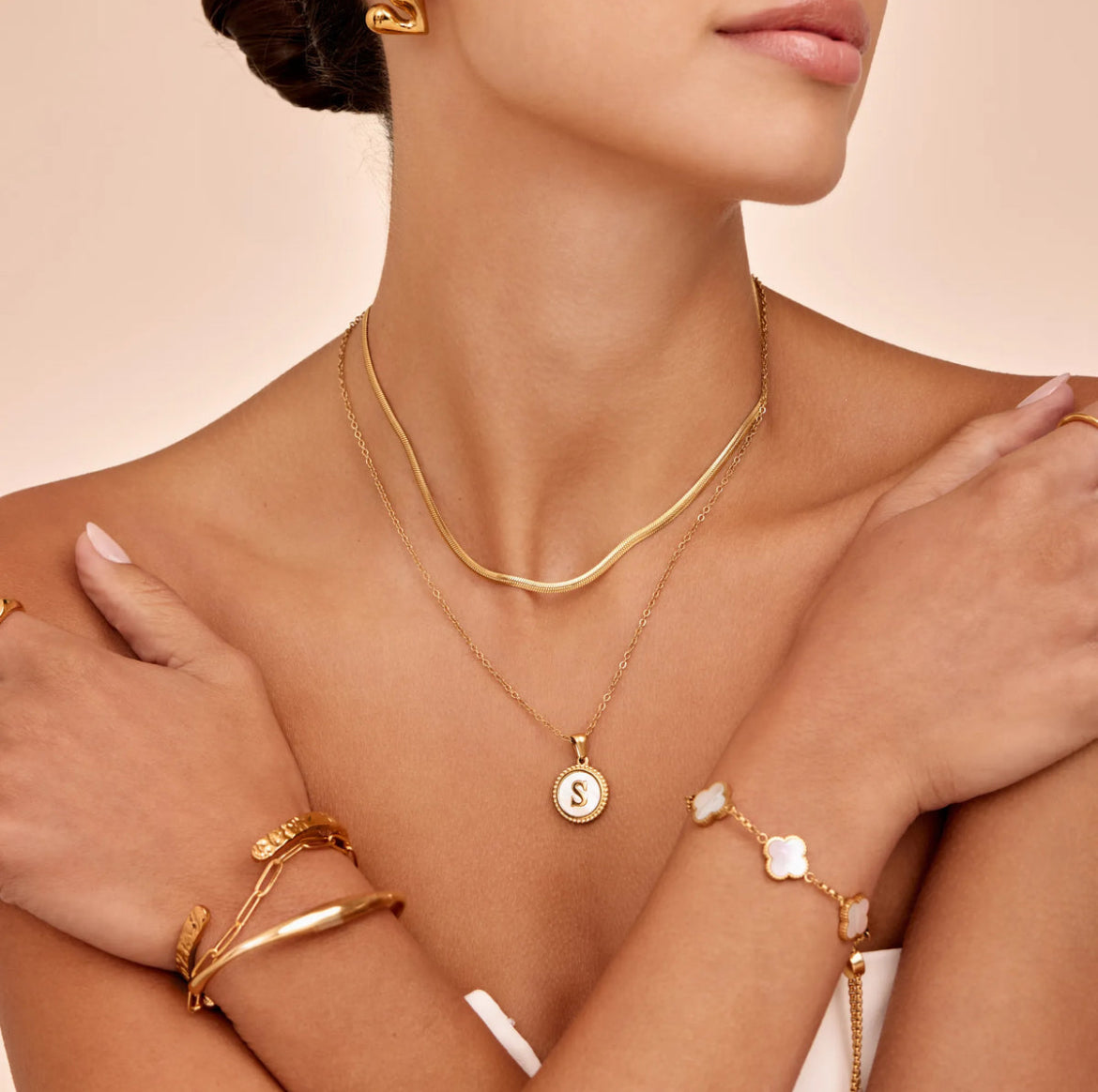 Initial Stamp Necklace