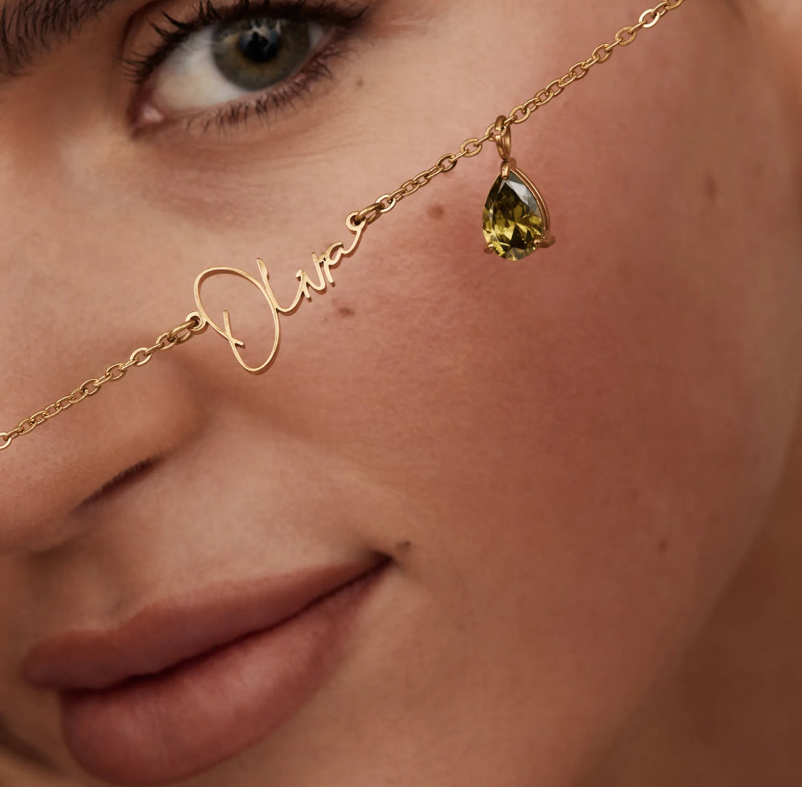 Signature Name And Birthstone Necklace