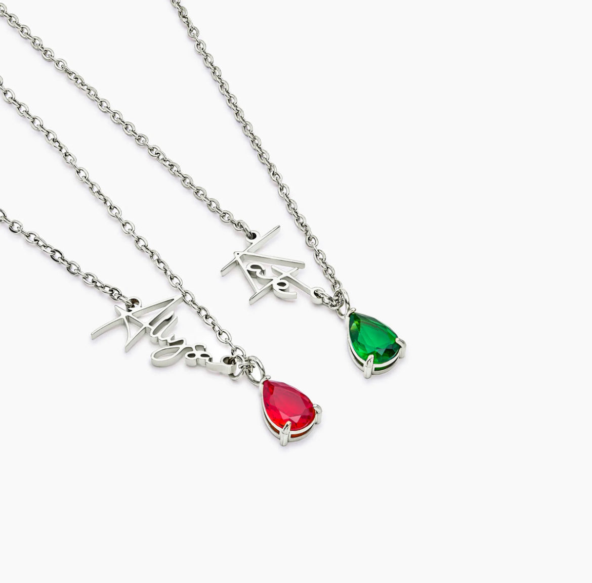 Signature Name And Birthstone Necklace