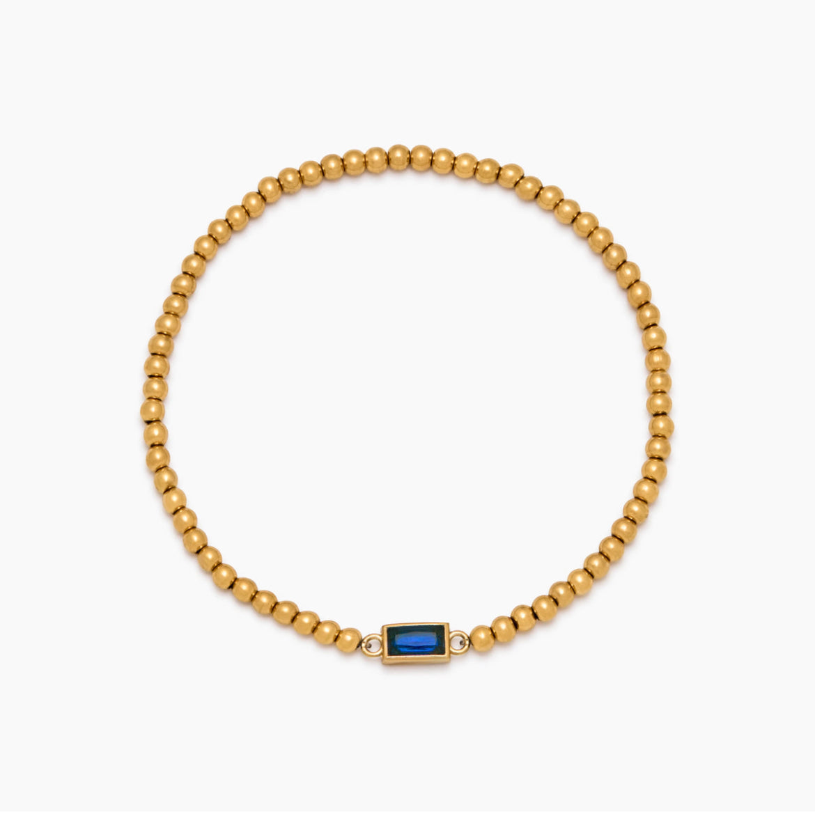 Gold Beaded Birthstone Bracelet